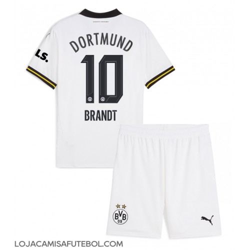 Camisa de Futebol Borussia Dortmund Julian Brandt #10 Equipamento Alternativo Infantil 2024-25 Manga Curta (+ Calças curtas)